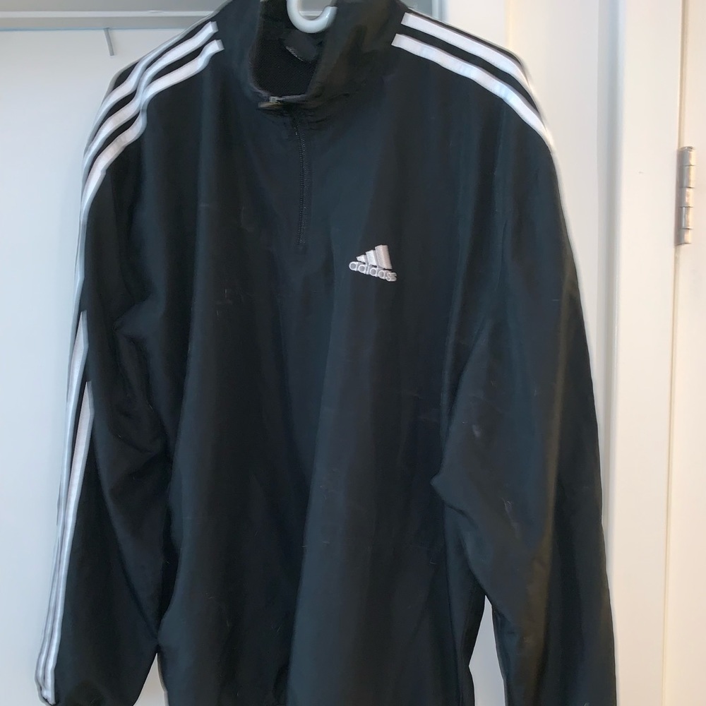 L Black Adidas Windbreaker